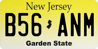NJ license plate B56ANM