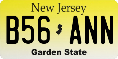 NJ license plate B56ANN