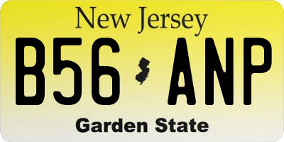 NJ license plate B56ANP