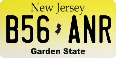 NJ license plate B56ANR
