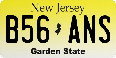 NJ license plate B56ANS