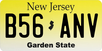 NJ license plate B56ANV