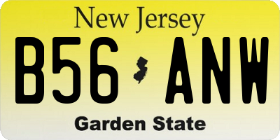 NJ license plate B56ANW