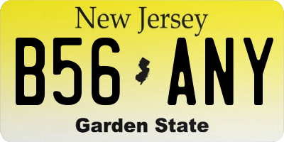 NJ license plate B56ANY