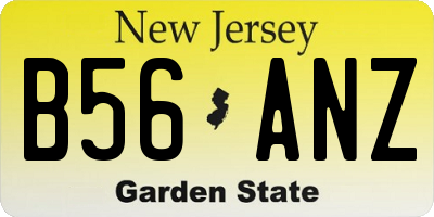 NJ license plate B56ANZ