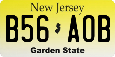 NJ license plate B56AOB