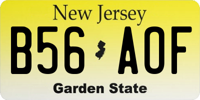 NJ license plate B56AOF