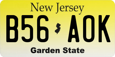NJ license plate B56AOK