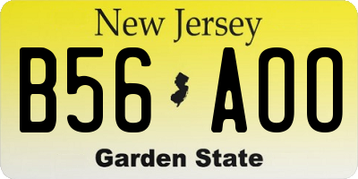 NJ license plate B56AOO