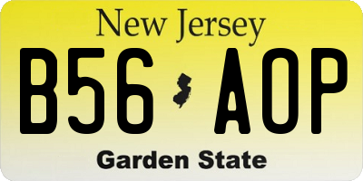 NJ license plate B56AOP