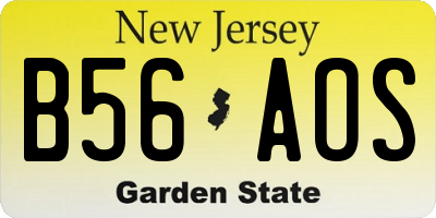 NJ license plate B56AOS