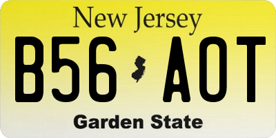 NJ license plate B56AOT