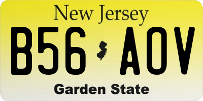 NJ license plate B56AOV