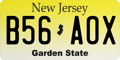 NJ license plate B56AOX