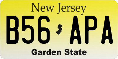 NJ license plate B56APA