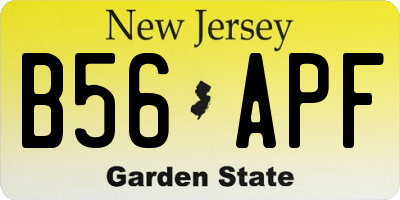 NJ license plate B56APF