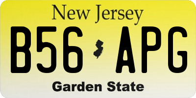 NJ license plate B56APG