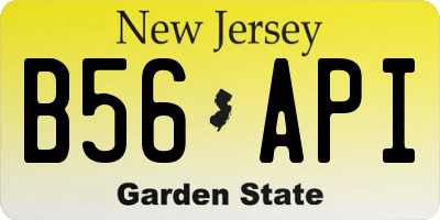 NJ license plate B56API