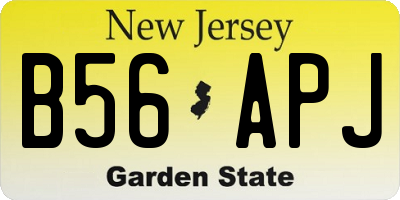 NJ license plate B56APJ