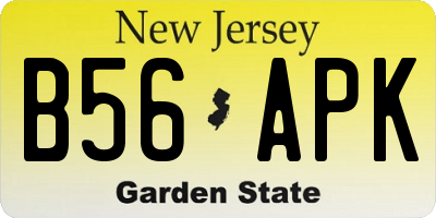 NJ license plate B56APK