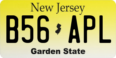 NJ license plate B56APL