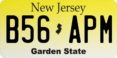 NJ license plate B56APM