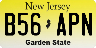 NJ license plate B56APN