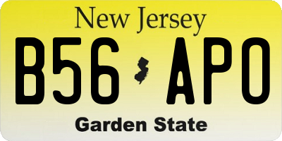 NJ license plate B56APO