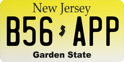 NJ license plate B56APP