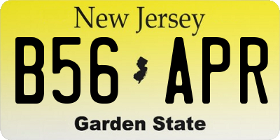 NJ license plate B56APR