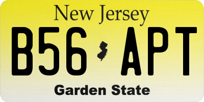 NJ license plate B56APT