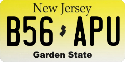 NJ license plate B56APU