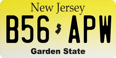 NJ license plate B56APW