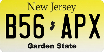 NJ license plate B56APX