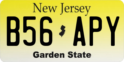 NJ license plate B56APY