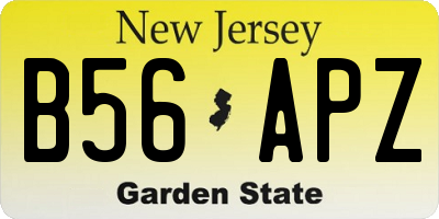 NJ license plate B56APZ