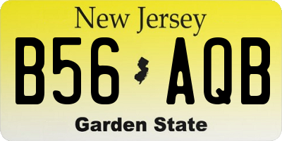NJ license plate B56AQB