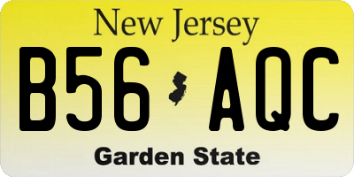 NJ license plate B56AQC
