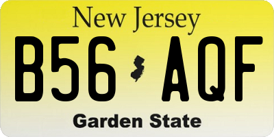 NJ license plate B56AQF