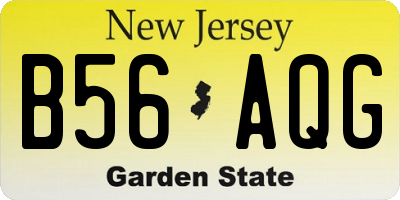 NJ license plate B56AQG