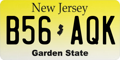 NJ license plate B56AQK