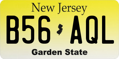 NJ license plate B56AQL
