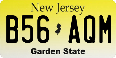 NJ license plate B56AQM