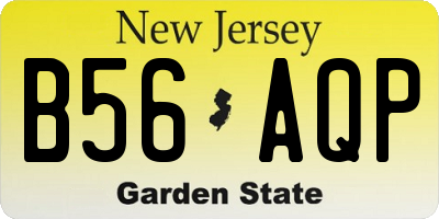 NJ license plate B56AQP