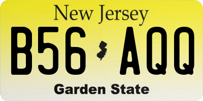 NJ license plate B56AQQ