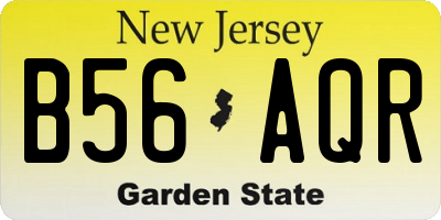 NJ license plate B56AQR