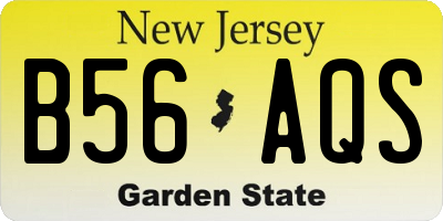 NJ license plate B56AQS