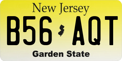 NJ license plate B56AQT