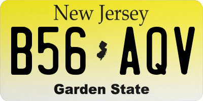 NJ license plate B56AQV