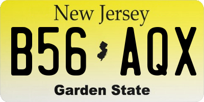 NJ license plate B56AQX